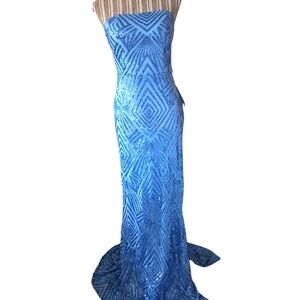 Speechless Women Strapless Squance Tulle 2 Layer Night Gown Size 9